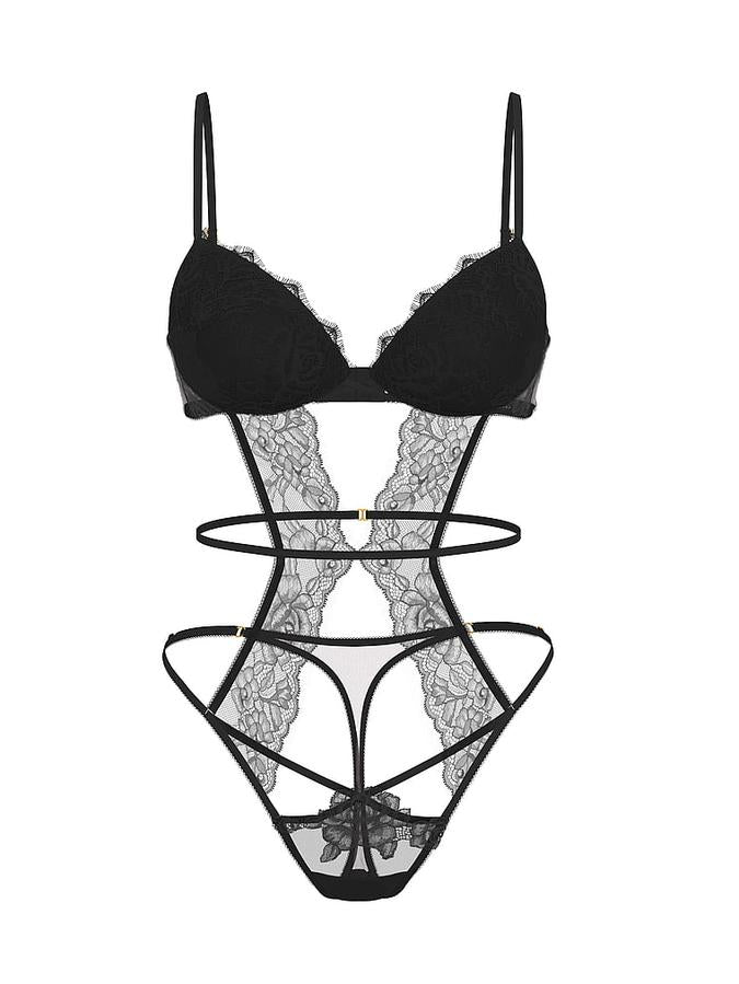 Rose Lace Lightly Lined Strappy Teddy
